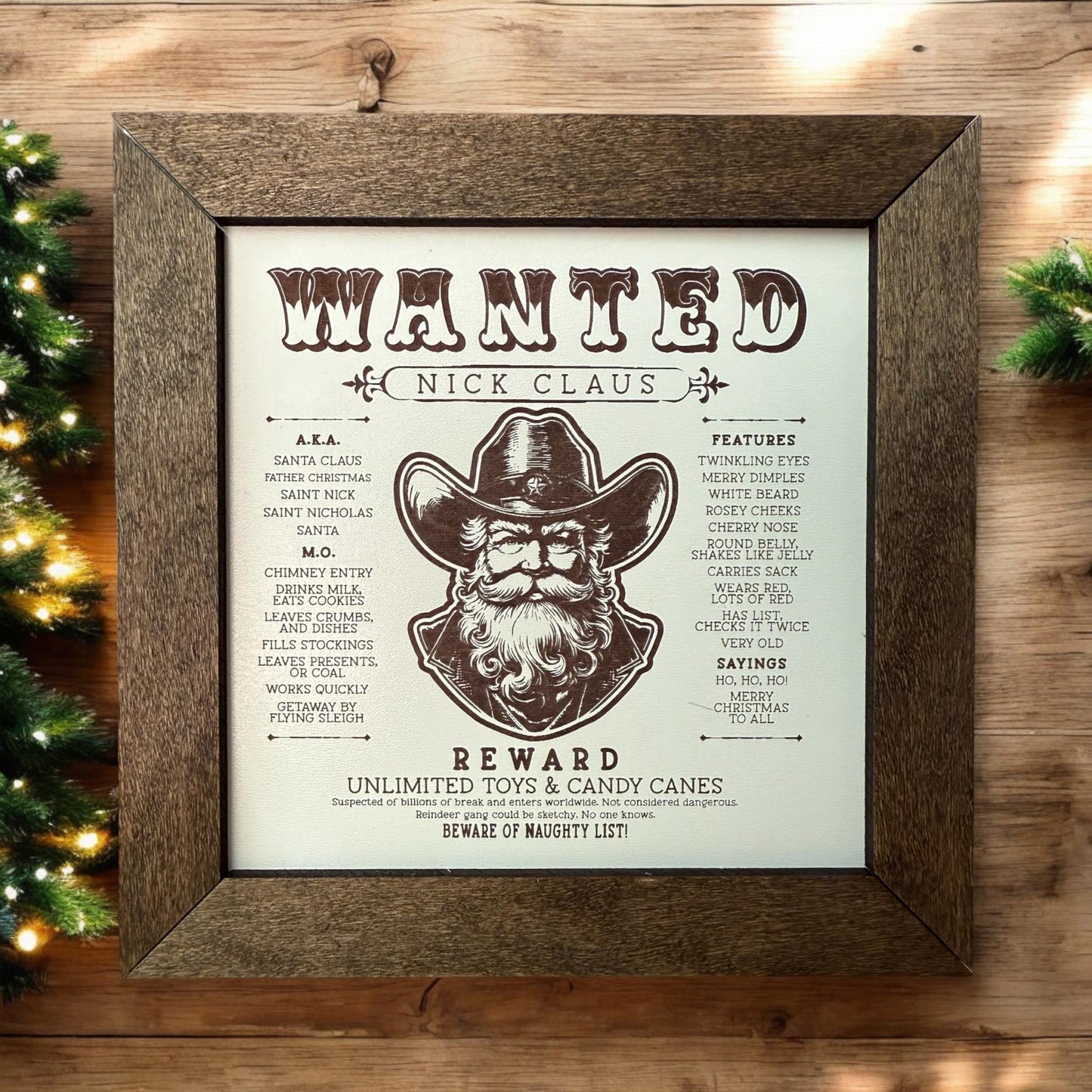 Wanted: Nick Claus Western Sign – Unique & Funny Holiday Décor
