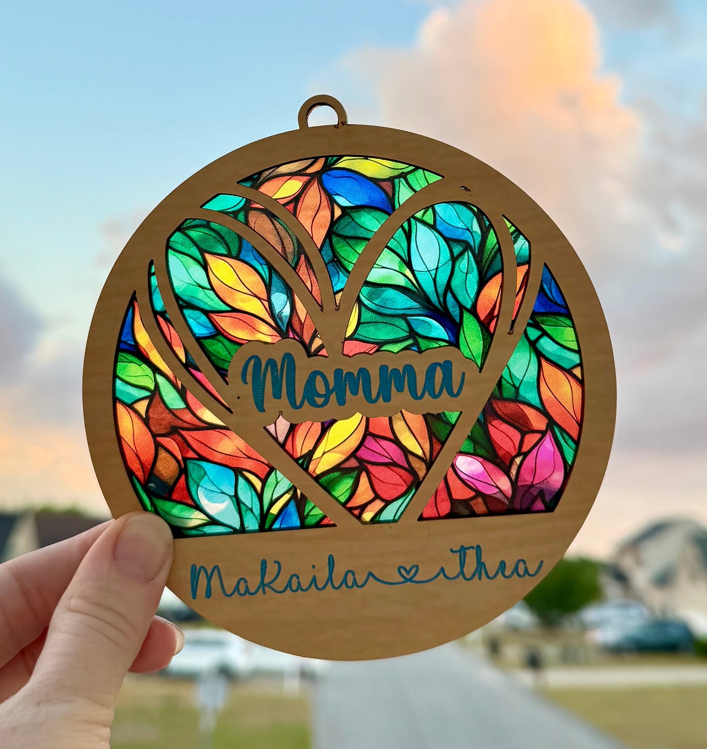 Custom Heart Sun Catcher – A Shimmering Tribute for Mother’s Day