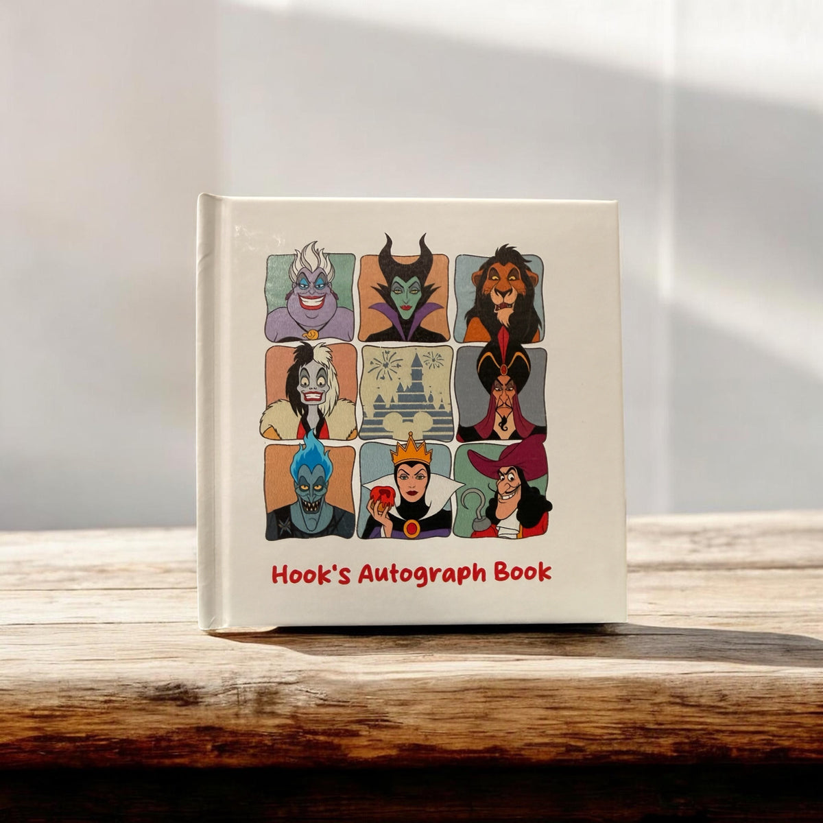Personalized Disney Villains Autograph Book – Custom Name Villains Grid Design, Disney Trip Signature Book for Kids