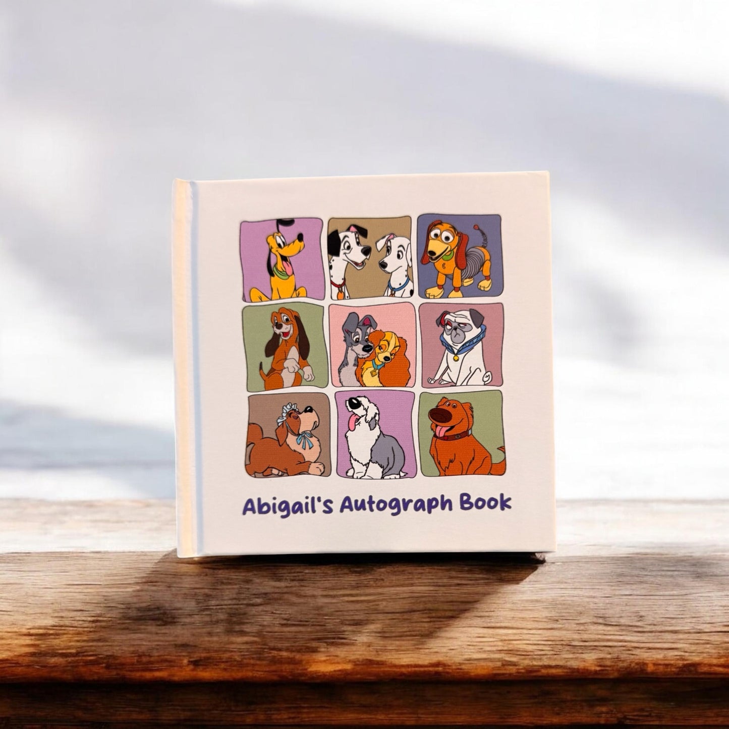 Custom Disney Dogs Autograph Book, Disney Vacation Gift for Kids, Puppy Characters Memory Book, Personalized Name