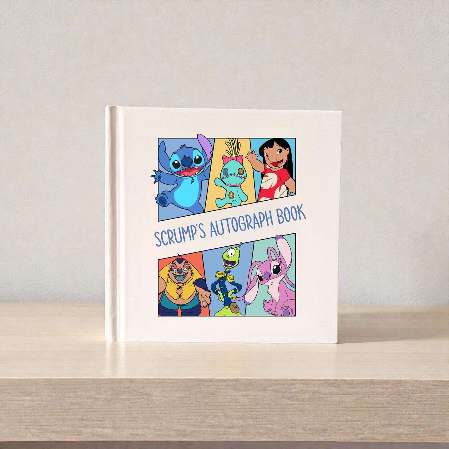 Lilo & Stitch Collage Autograph Book, Custom Disney Keepsake, Stitch Angel Scrump Characters Kids Souvenir