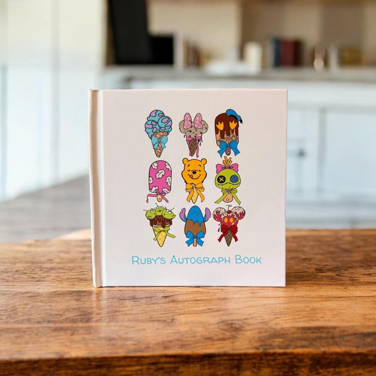 Disney Summer Treats Autograph Book, Personalized Ice Cream & Popsicle Characters, Mickey Minnie Lilo Stitch Toy Story Aliens Sully Pooh