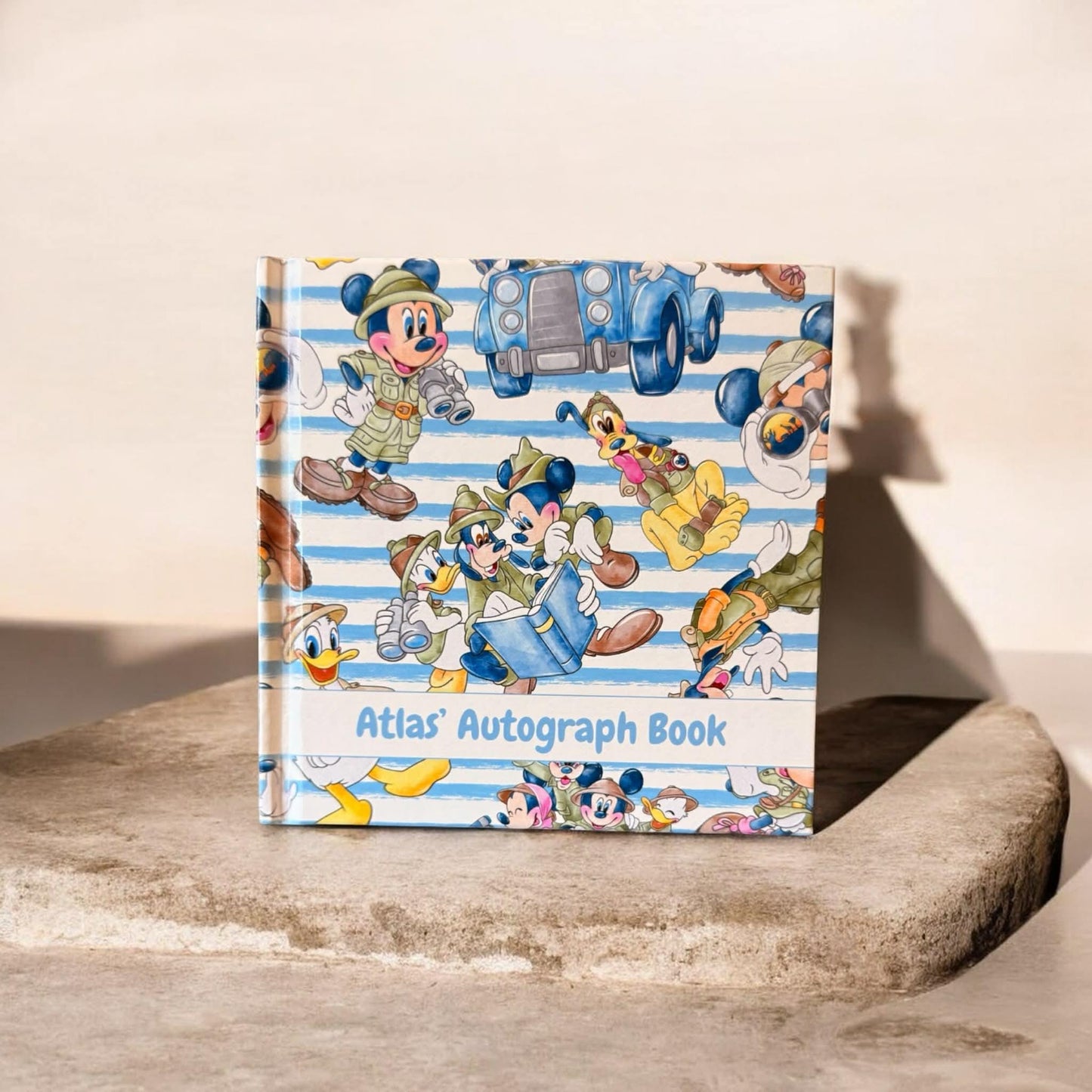 Personalized Safari Mickey & Friends Autograph Book – Sensational Six Jungle Theme, Custom Name Disney Trip Keepsake
