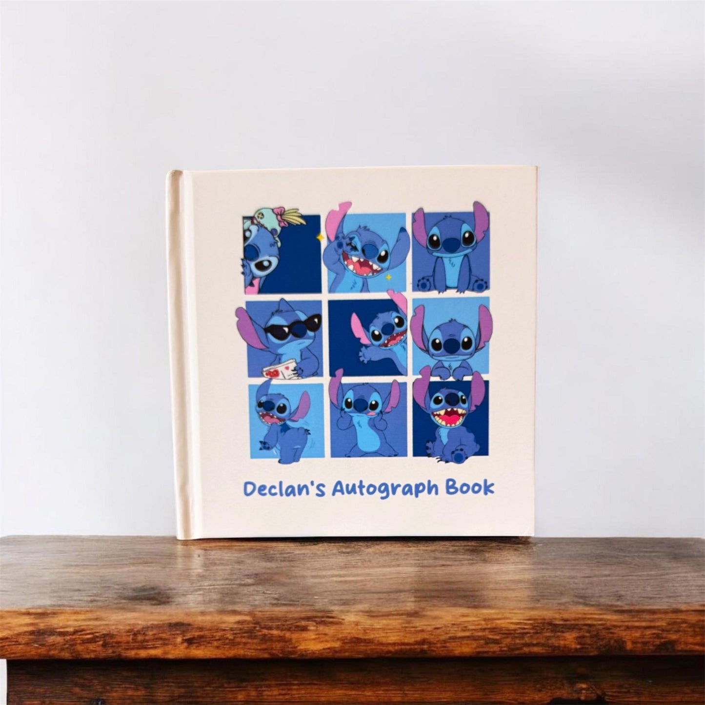 Personalized Stitch Autograph Book, Disney Stitch Moods Design, Custom Name Disney Keepsake, Lilo & Stitch Gift