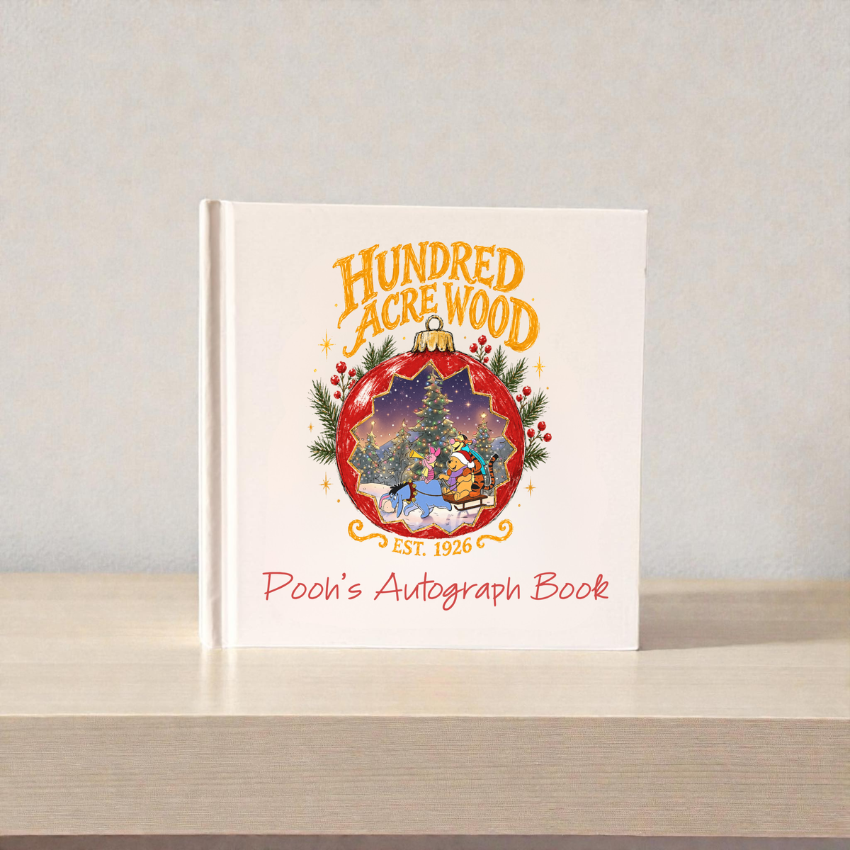 Personalized Hundred Acre Wood Christmas Autograph Book