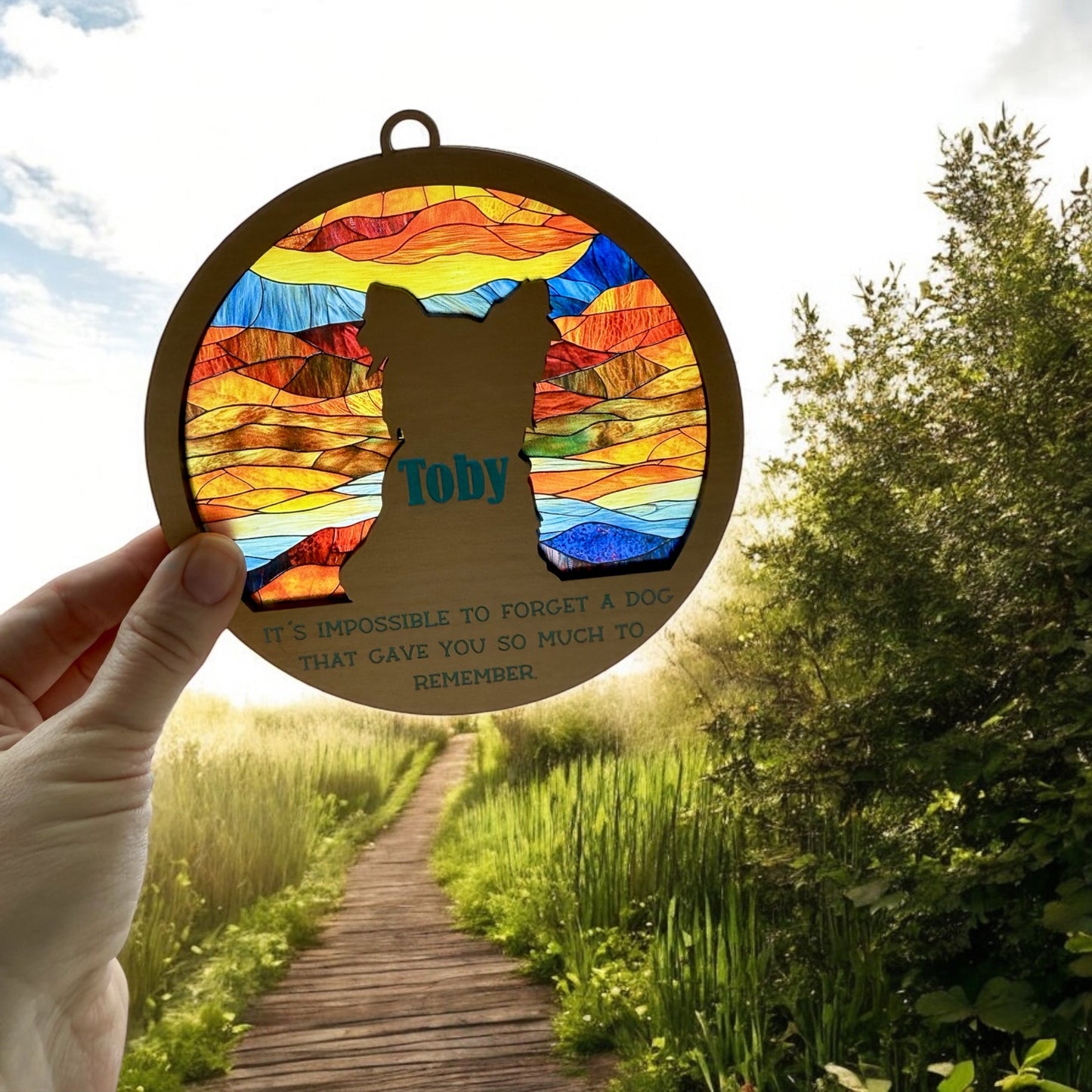 Custom Pet Memorial Car Charm – Personalized Rearview Mirror Tribute