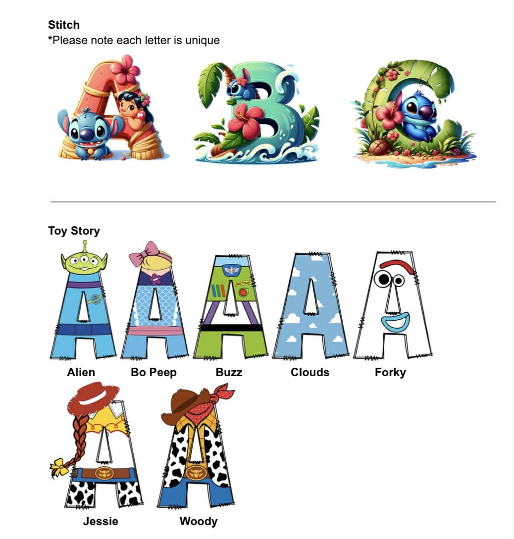 Custom Stroller Name Sign – Personalized with Themed Characters