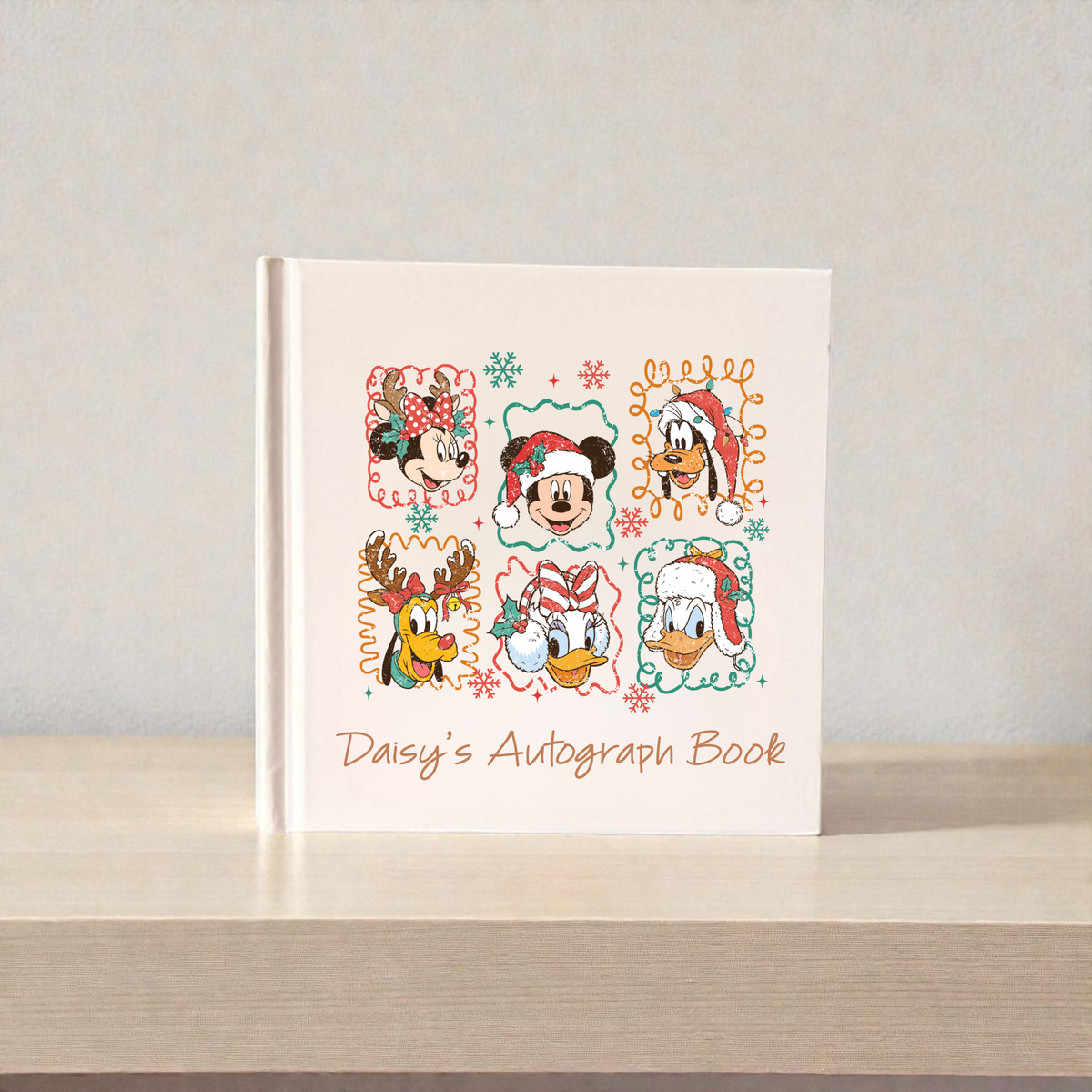 Personalized Mickey & Friends Christmas Autograph Book