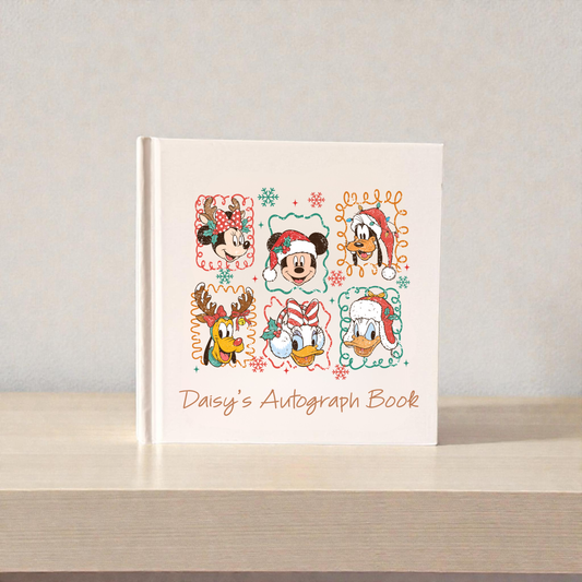 Personalized Mickey & Friends Christmas Autograph Book