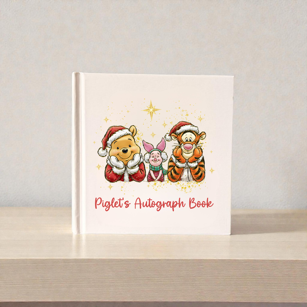 Personalized Winnie the Pooh Christmas Autograph Book