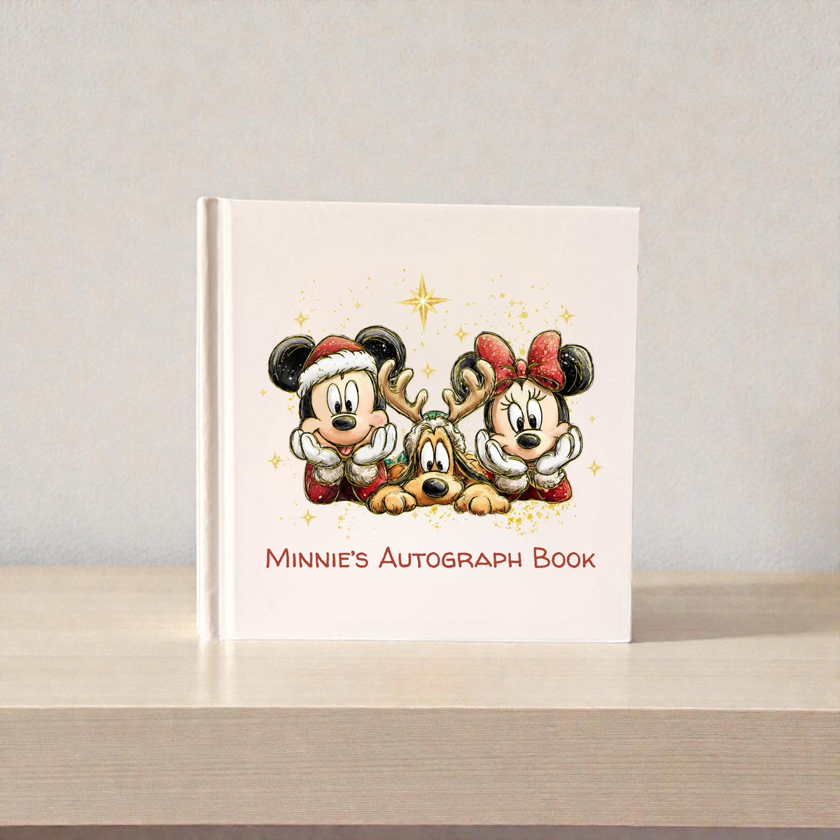 Personalized Mickey Minnie & Pluto Christmas Autograph Book