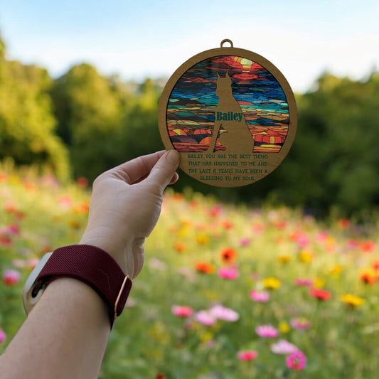 Custom Pet Memorial Car Charm – Personalized Rearview Mirror Tribute