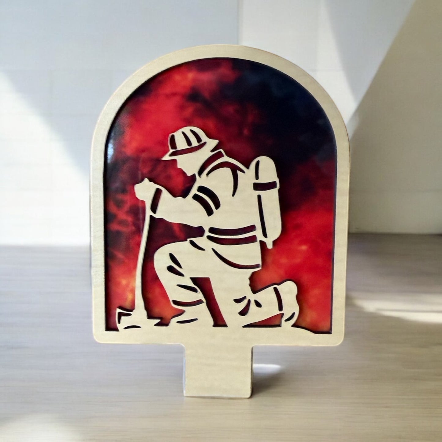 Kneeling Firefighter Nightlight – A Tribute to Bravery & Sacrifice