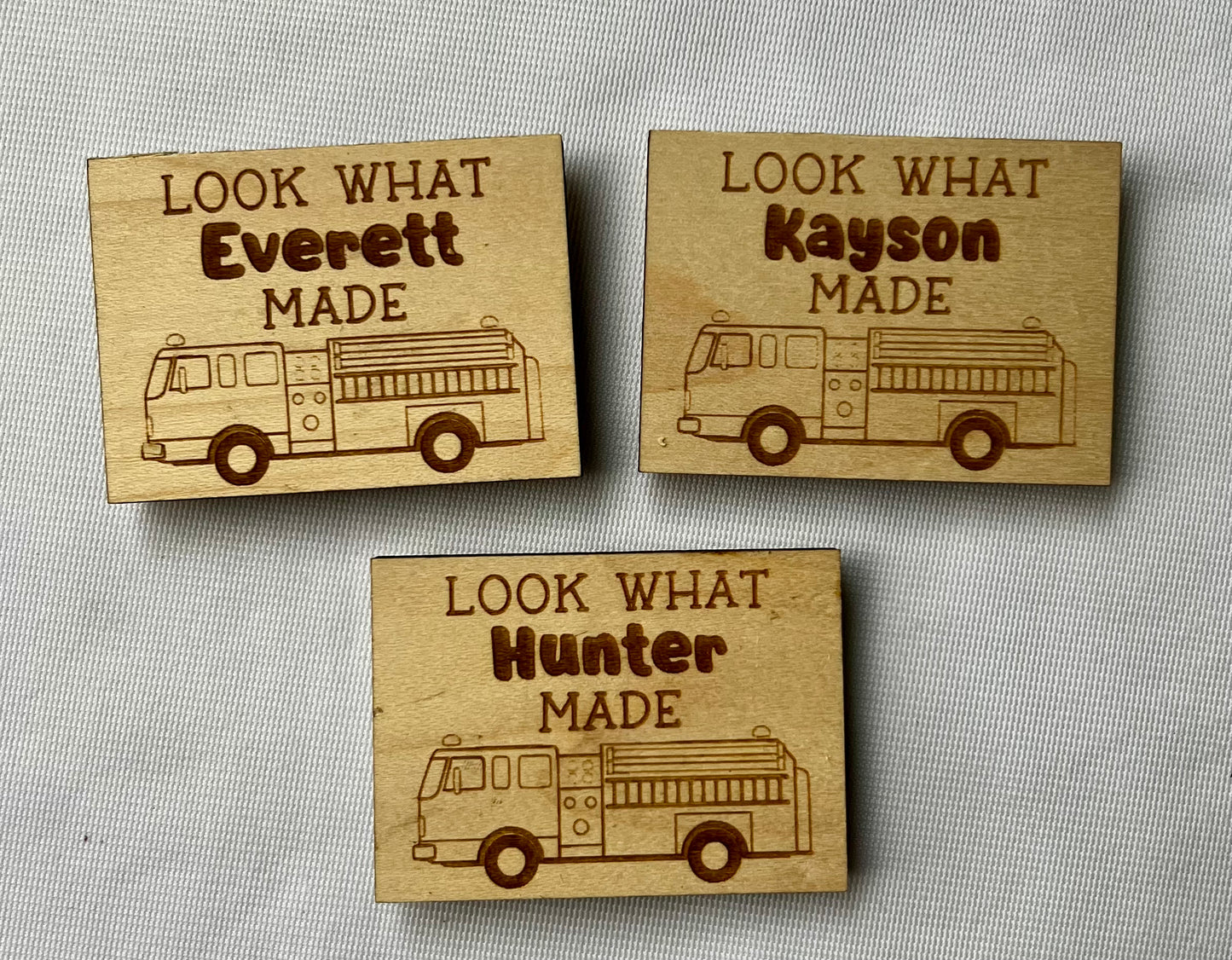 Firetruck Look What ______ Made Magnet