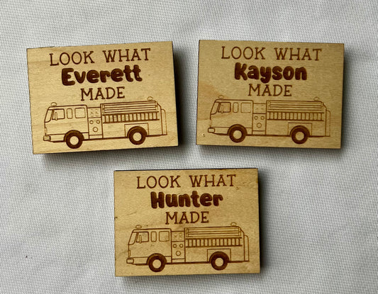 Firetruck Look What ______ Made Magnet