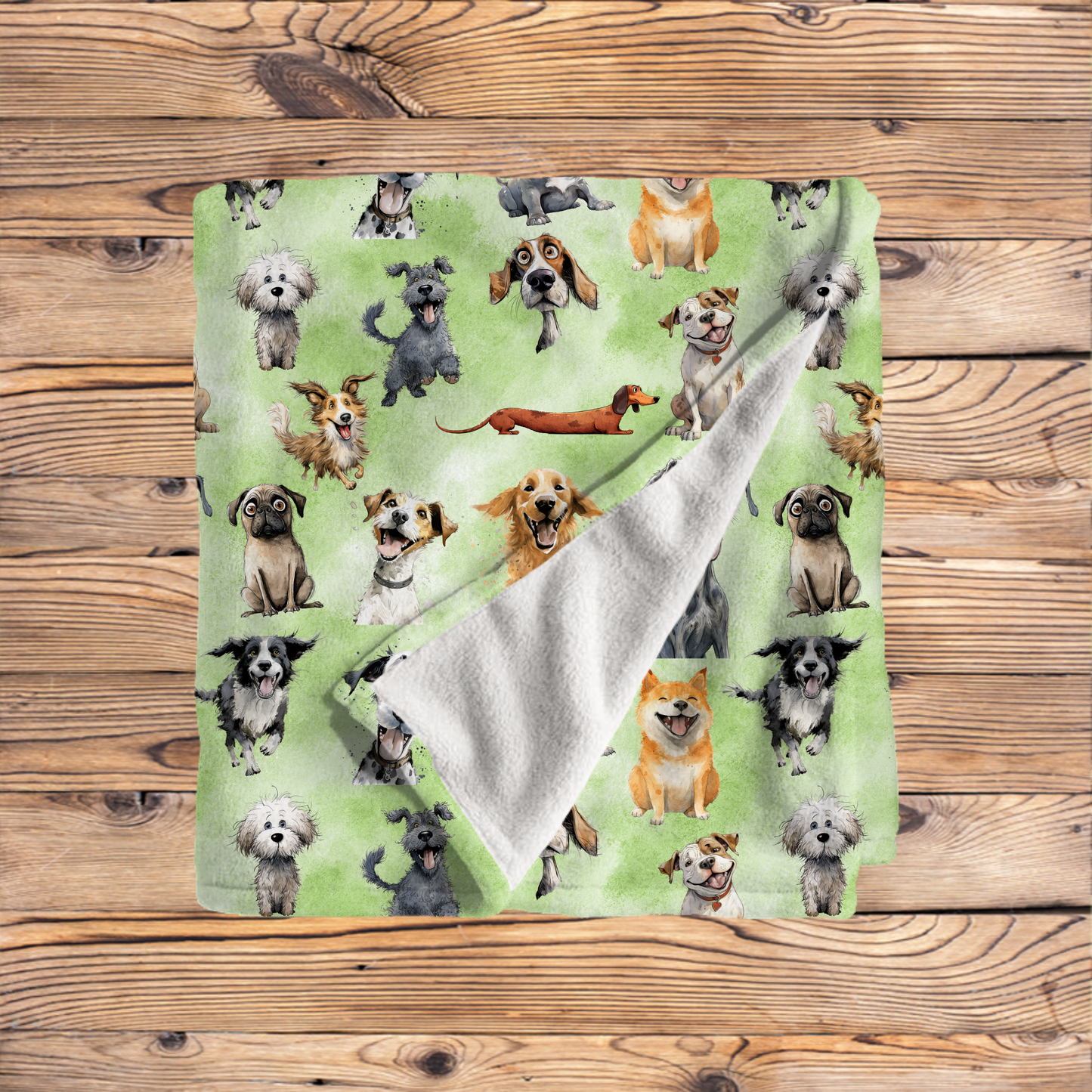 Green Funny Dogs Minky Blankets! So Soft!!