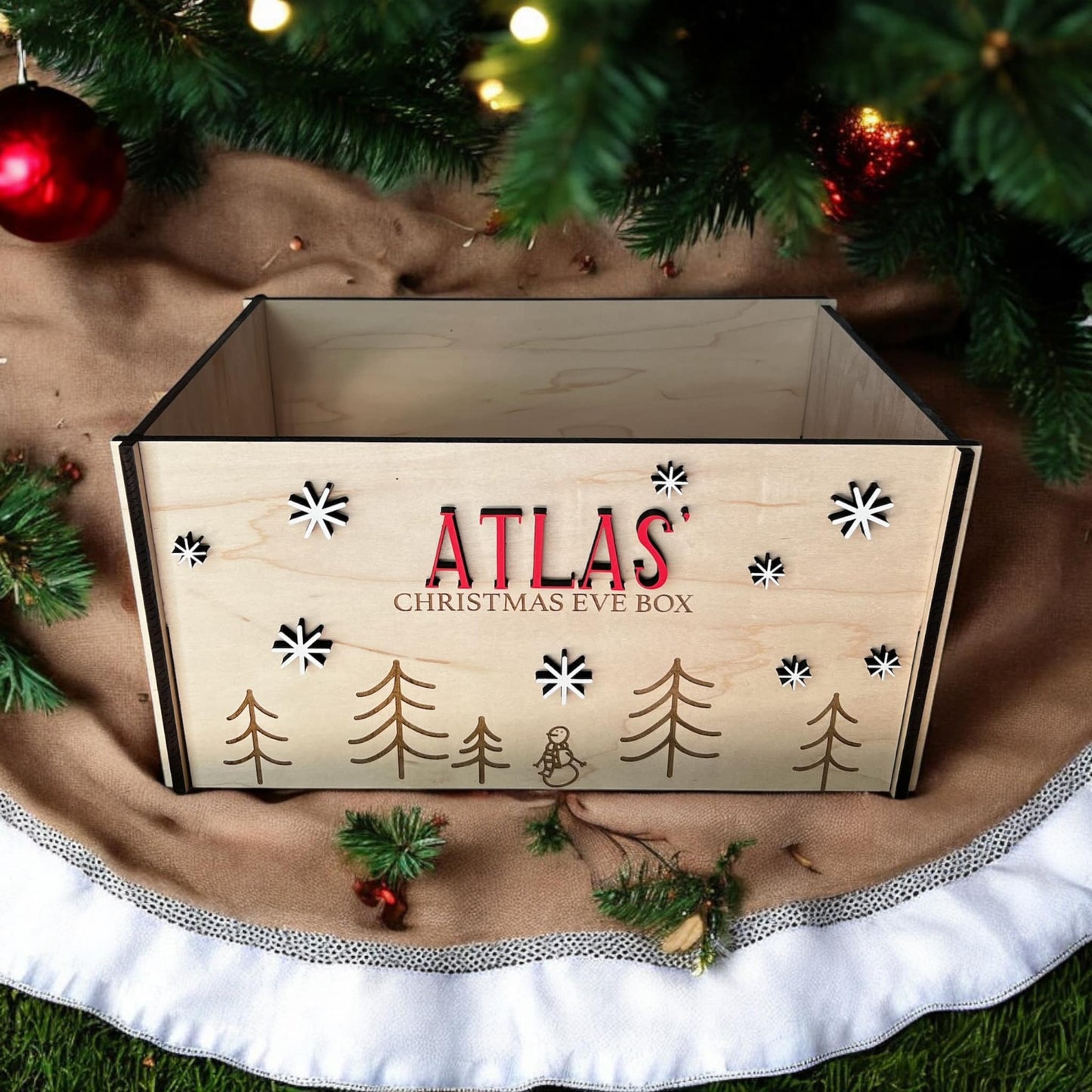 Custom Christmas Eve Wood Box – Personalized with Your Child's Name