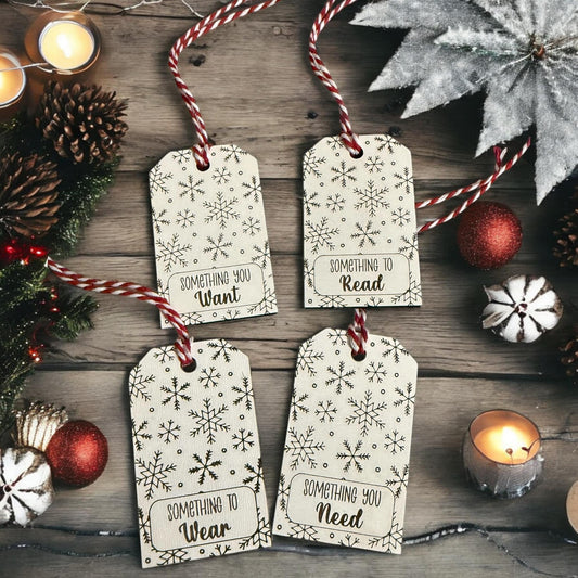 Snowflake Gift Tag Set – Four Festive Tags for a Thoughtful Christmas