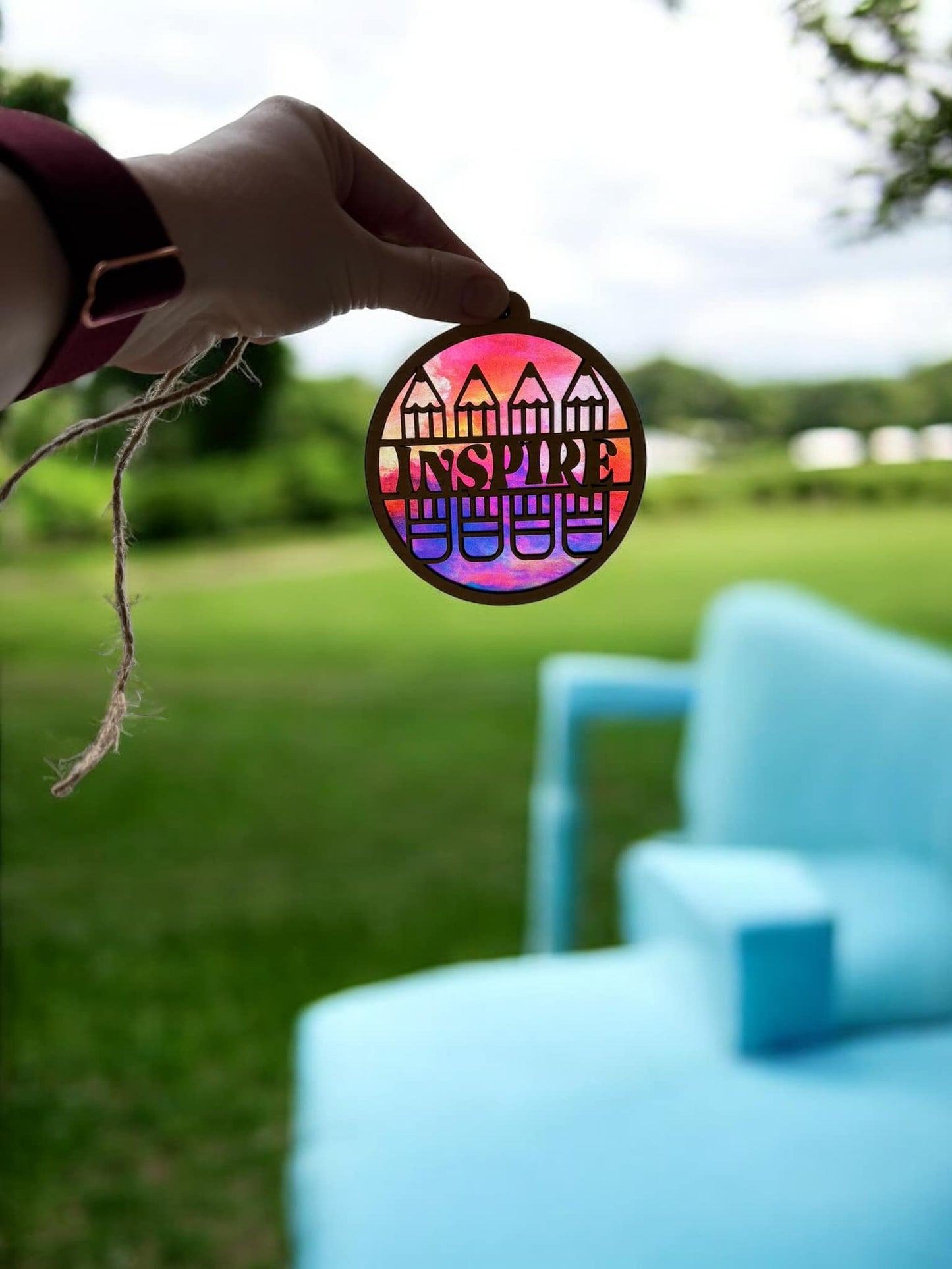 Teacher Appreciation Sun Catcher Car Charm – "Inspire"