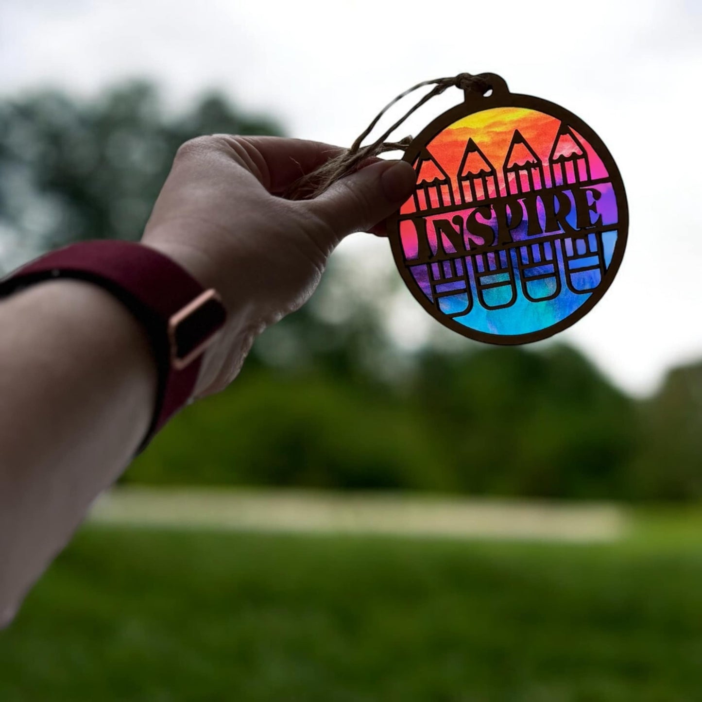 Teacher Appreciation Sun Catcher Car Charm – "Inspire"