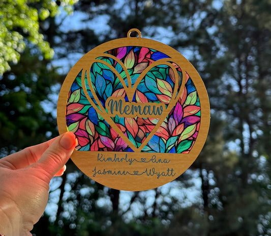 Custom Heart Sun Catcher – A Shimmering Tribute for Mother’s Day