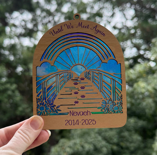 Rainbow Bridge Sun Catcher – Personalized Pet Memorial