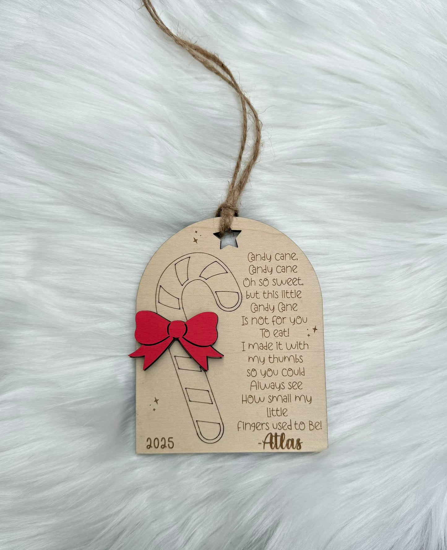 Candy Cane Fingerprint Keepsake Ornament – Personalized Christmas Craft for Kids