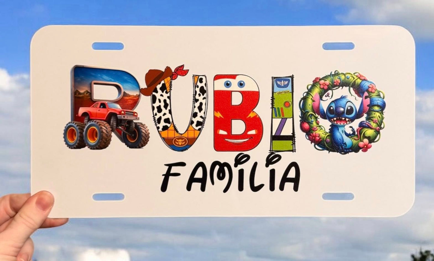 Custom Stroller Name Sign – Personalized with Themed Characters