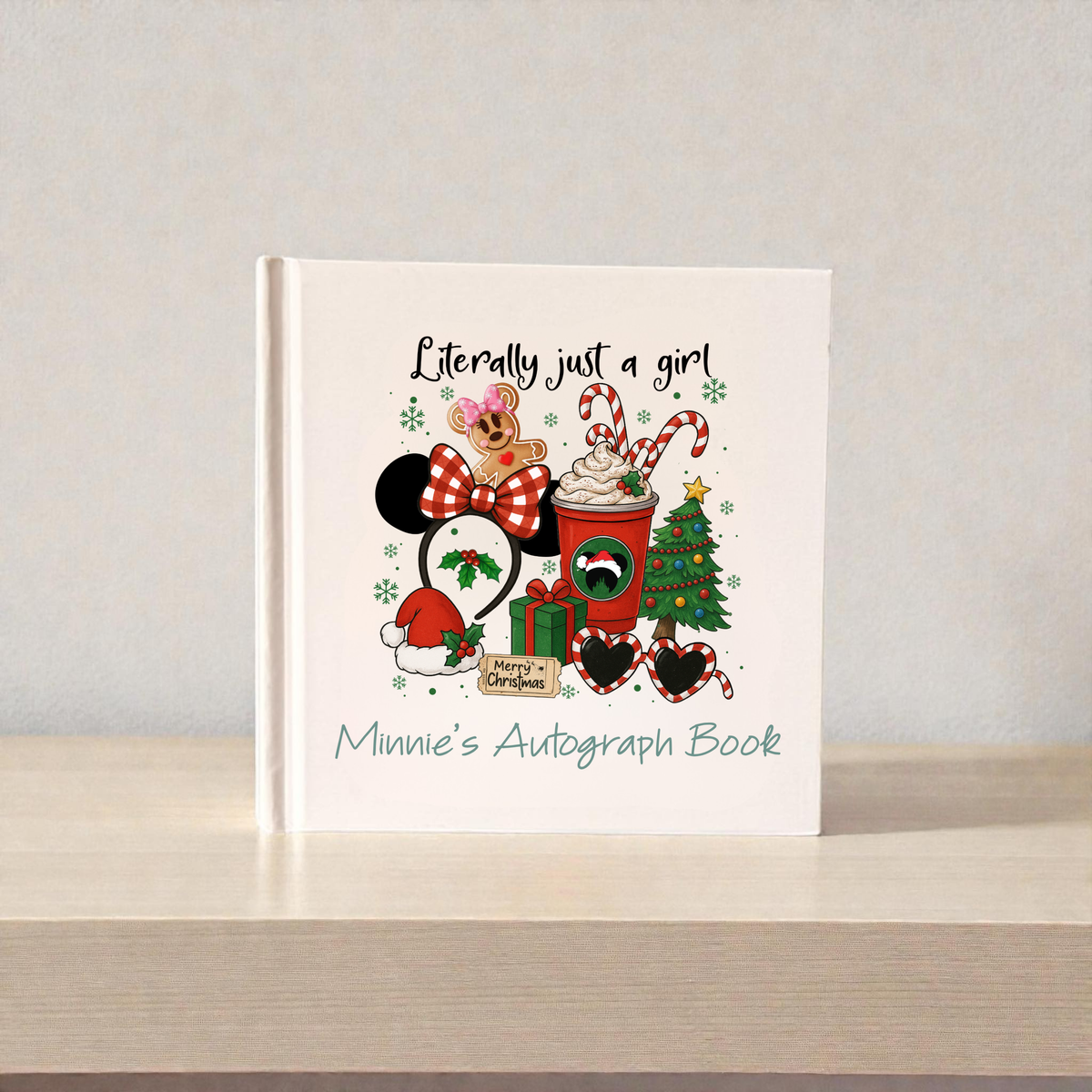 Personalized Christmas Girl Autograph Book