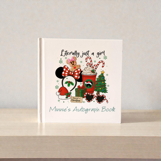 Personalized Christmas Girl Autograph Book