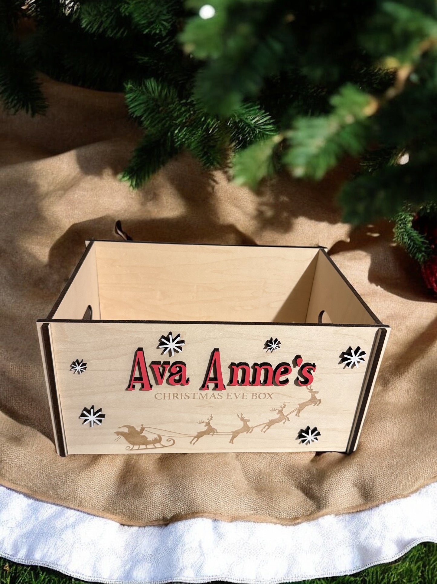 Custom Christmas Eve Wood Box – Personalized with Your Child's Name