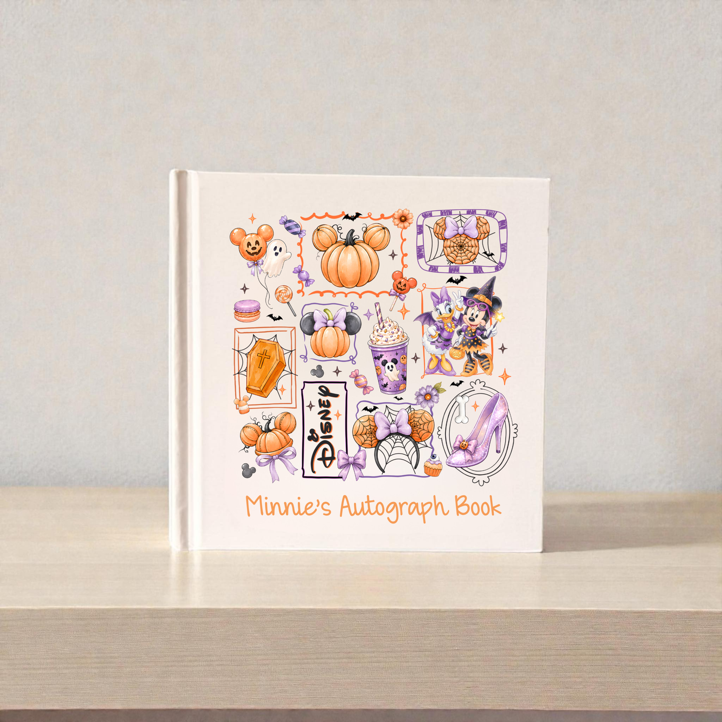 Personalized Minnie Halloween Autograph Book | Spooky Disney Vacation Keepsake