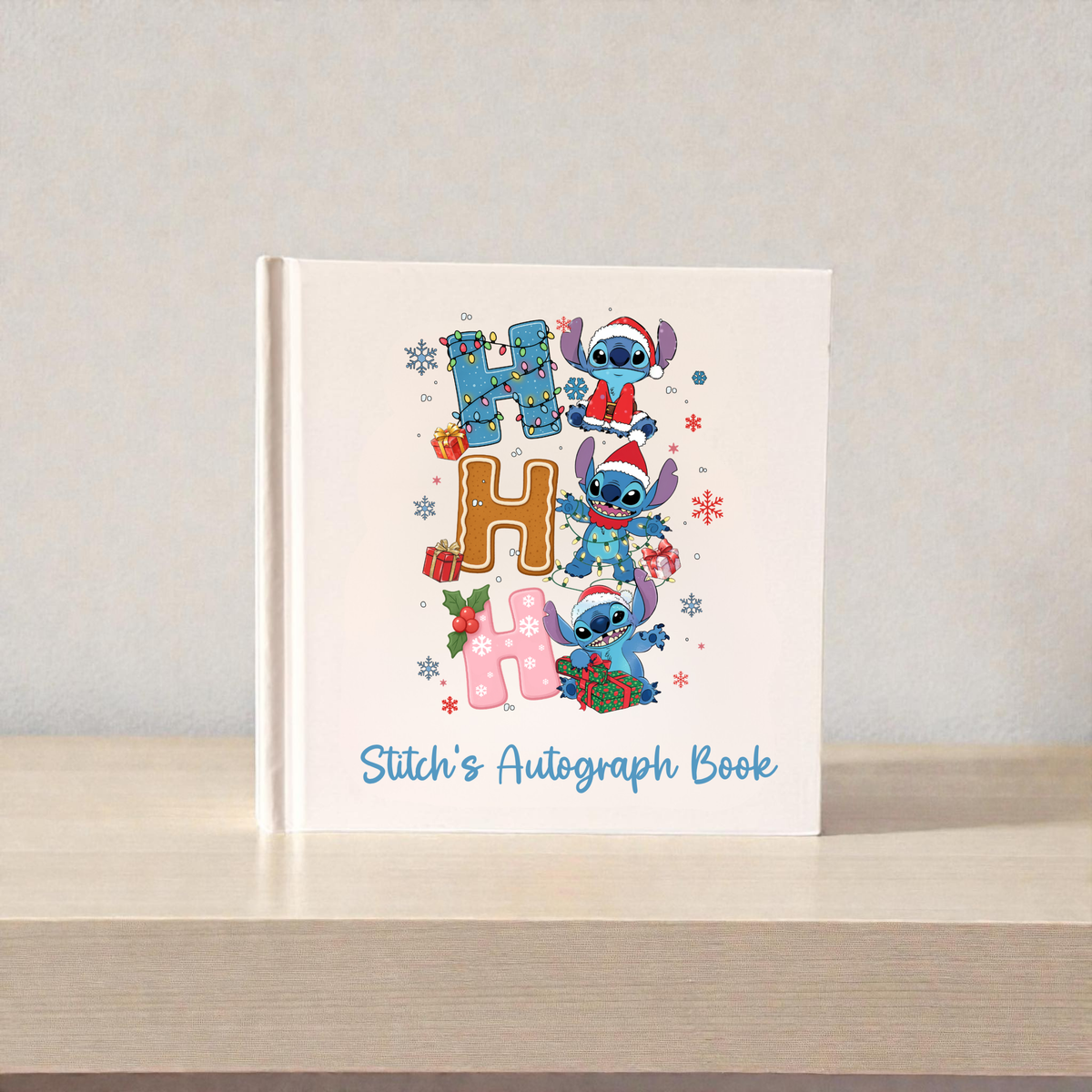 Personalized Stitch Ho Ho Ho Christmas Autograph Book