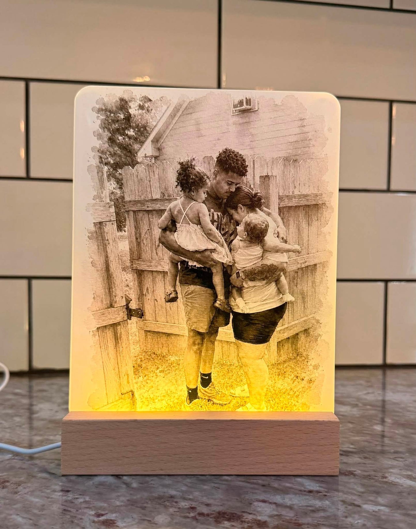 Custom 6x8 Acrylic LED Sign | Personalized Photo or Design Night Light