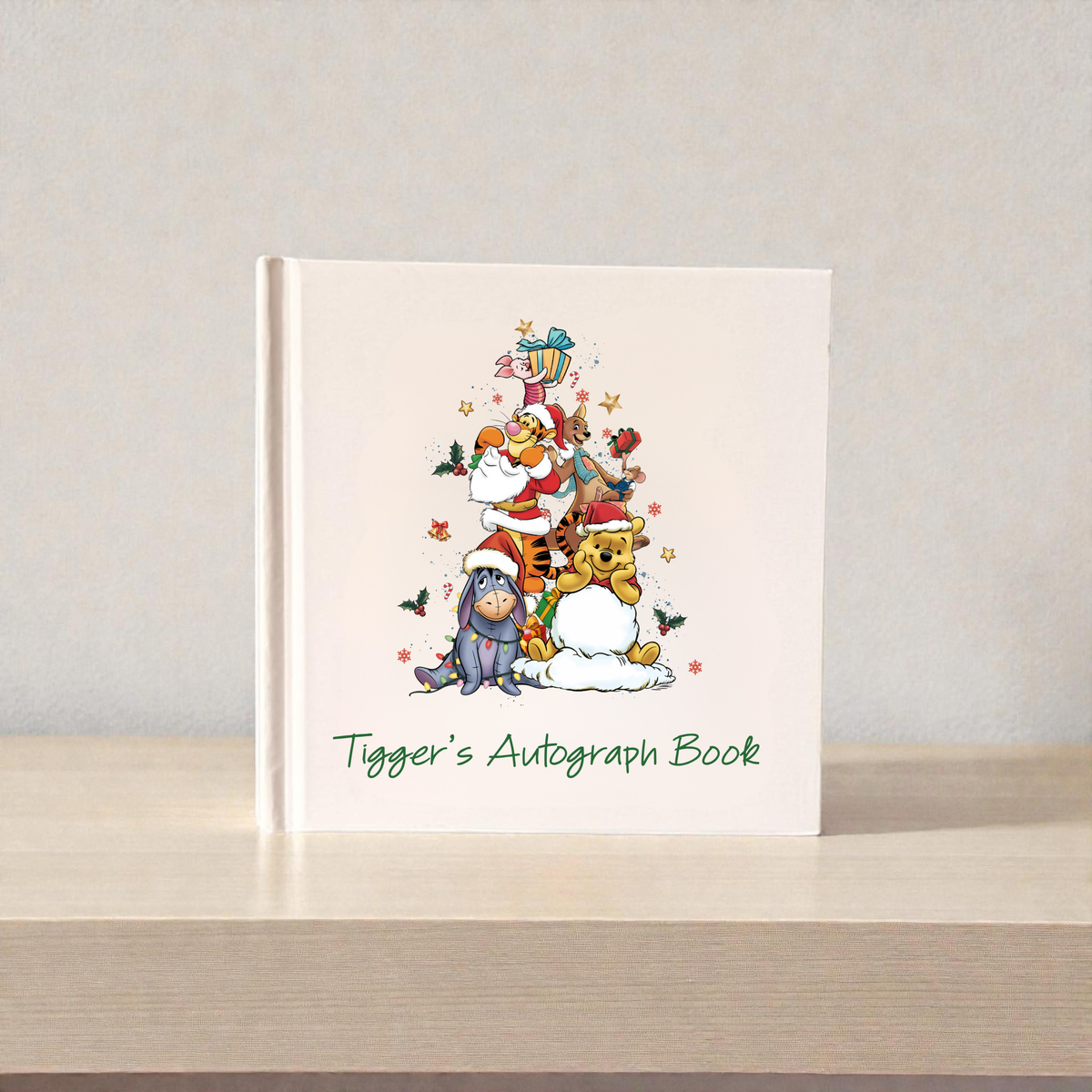 Personalized Winnie the Pooh Christmas Autograph Book