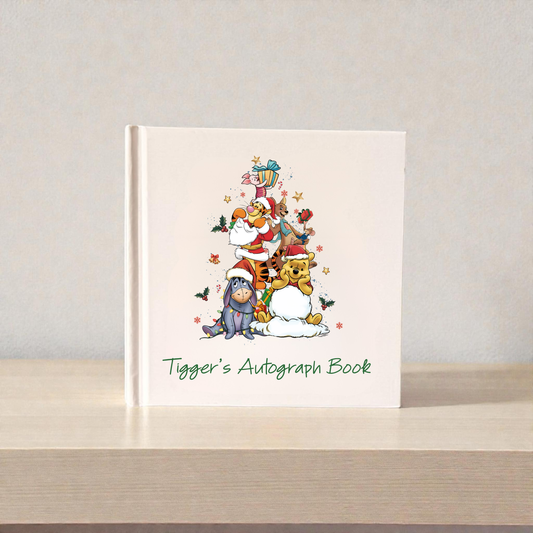 Personalized Winnie the Pooh Christmas Autograph Book