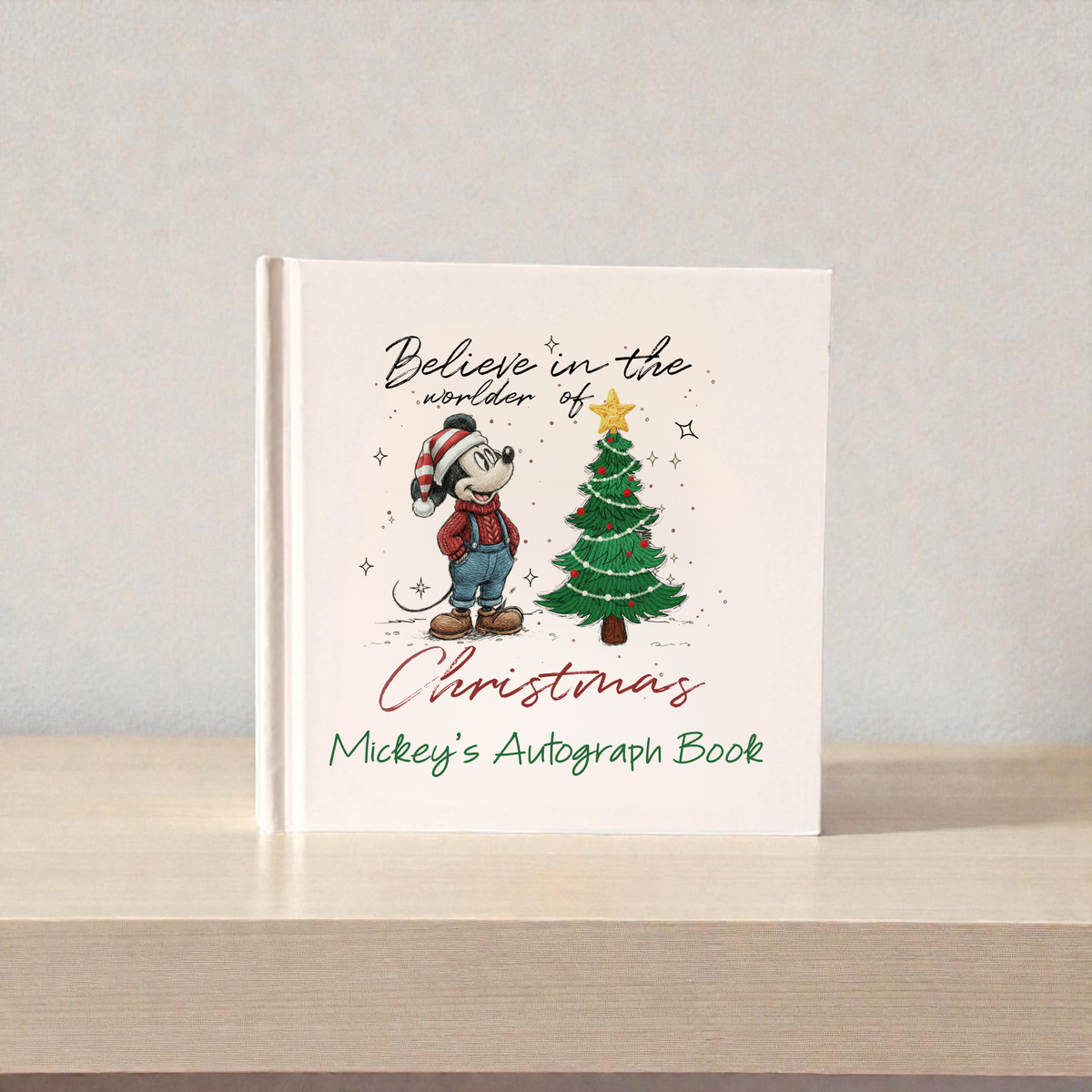 Personalized Believe in the Wonder of Christmas Autograph Book