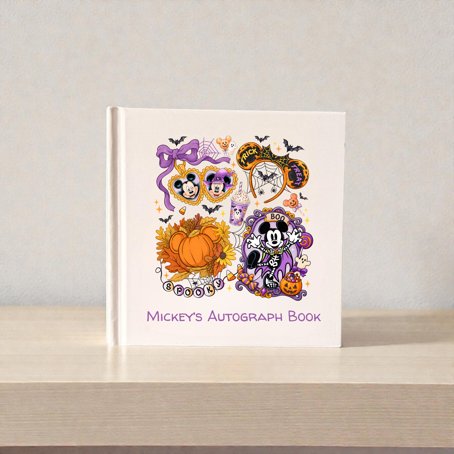 Personalized Mickey Halloween Autograph Book | Spooky Disney Vacation Keepsake