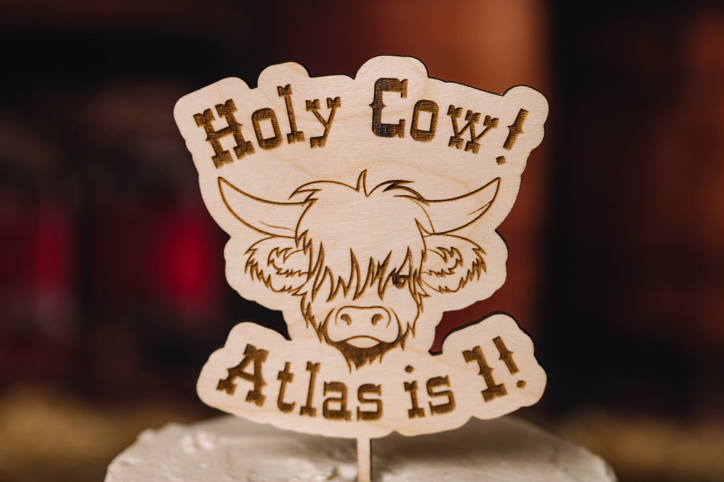 Holy Cow I'm One Cake Topper