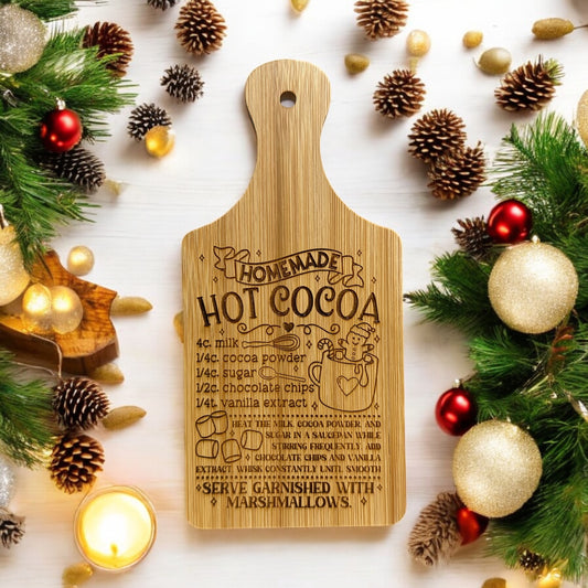 Hot Cocoa Recipe Mini Cutting Board– Cozy Kitchen Addition