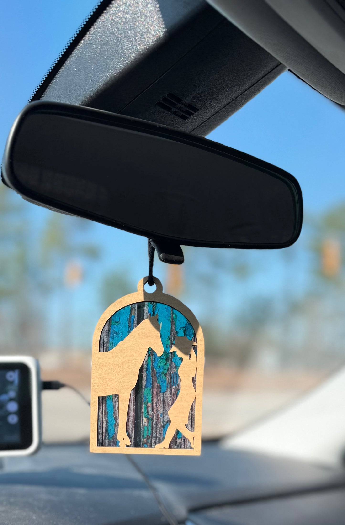 Cowgirl & Horse Car Charm – A Rustic Tribute to the Bond We Love