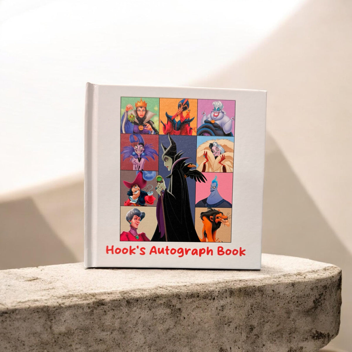 Personalized Disney Villains Autograph Book – Maleficent Centerpiece Design, Custom Name Disney Trip Signature Book