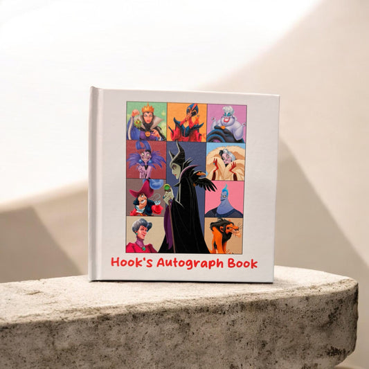 Personalized Disney Villains Autograph Book – Maleficent Centerpiece Design, Custom Name Disney Trip Signature Book