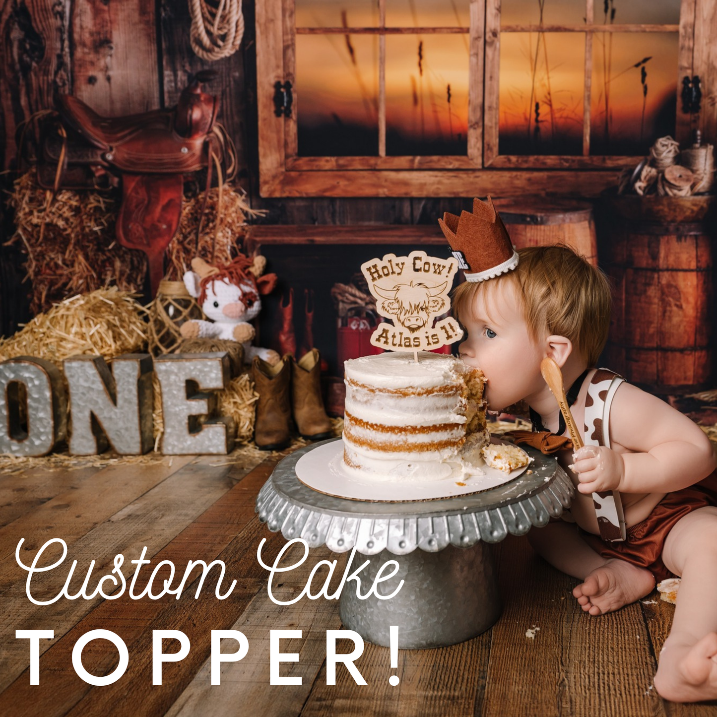 Custom Smash Cake Topper - Personalized for Your Child's Birthday Theme