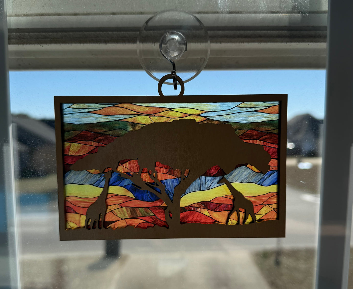 Giraffe Stained Glass Sun Catcher – A Stunning Wildlife Scene