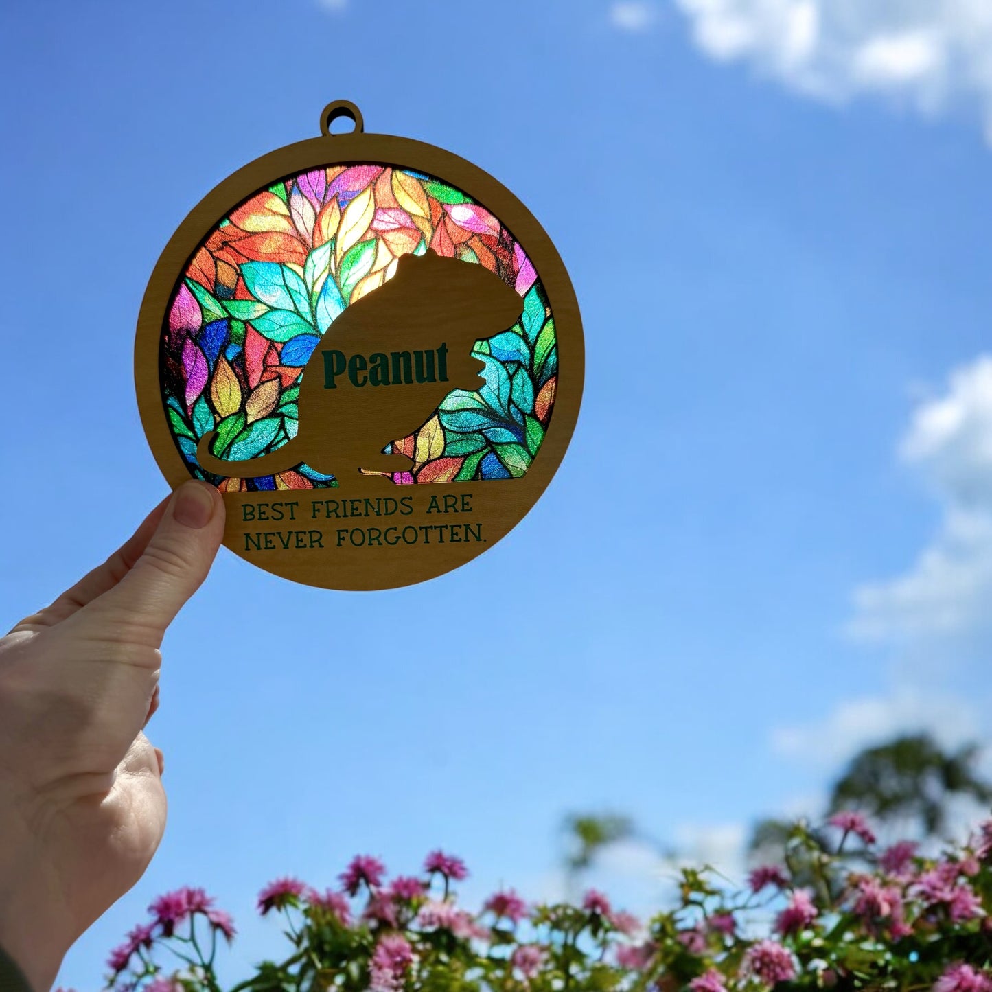 Custom Pet Memorial Car Charm – Personalized Rearview Mirror Tribute