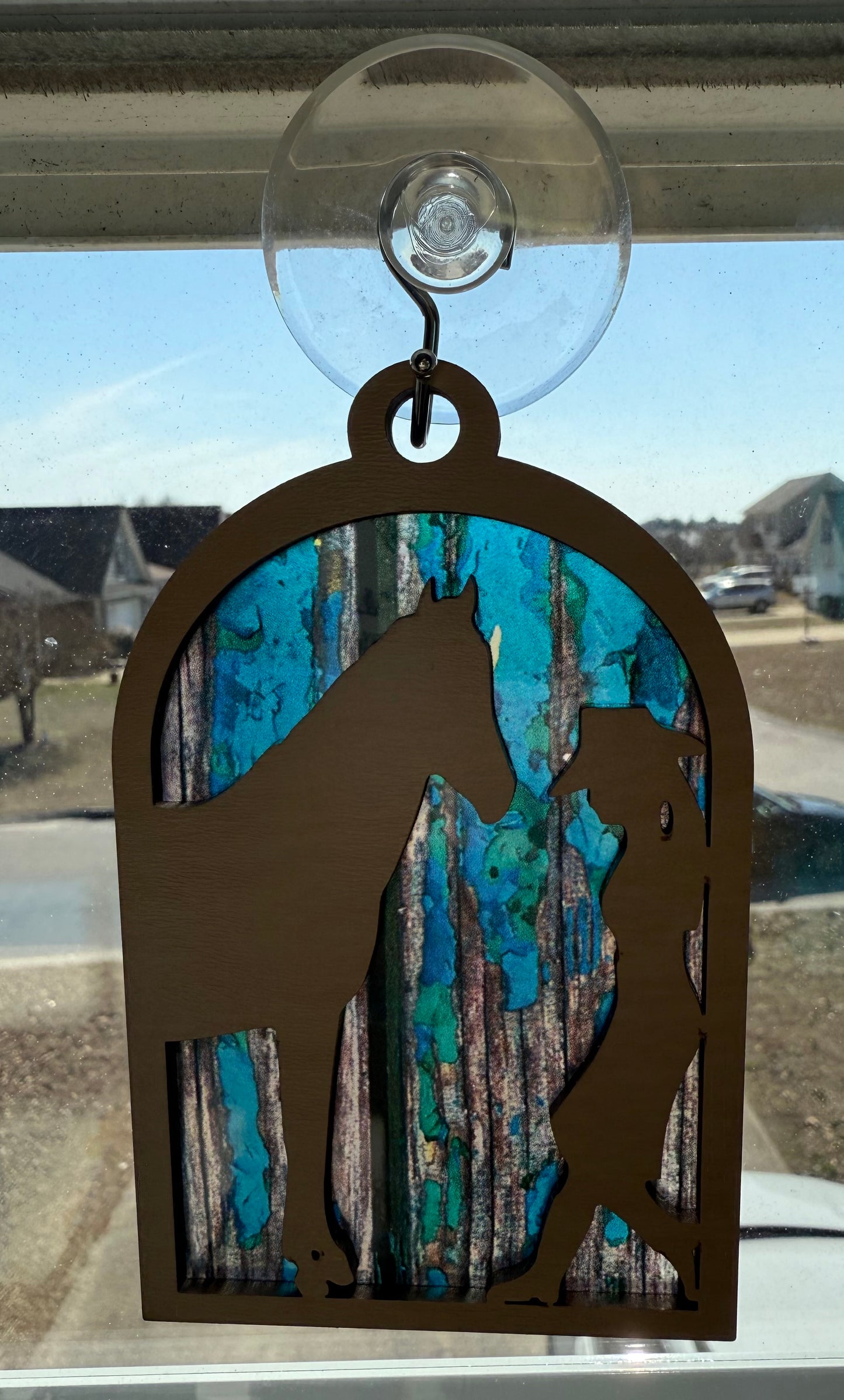 Custom Cowgirl & Horse Sun Catcher – A Rustic Tribute to the Bond We Love