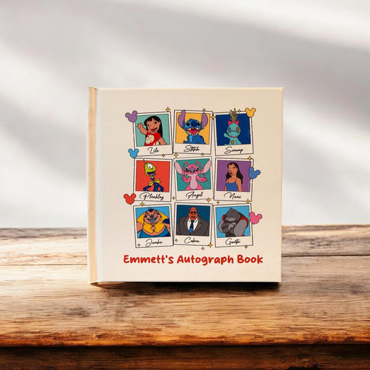 Lilo & Stitch Autograph Book, Polaroid Style Disney Autograph Book, Personalized Stitch Lilo Angel Nani Kids Keepsake