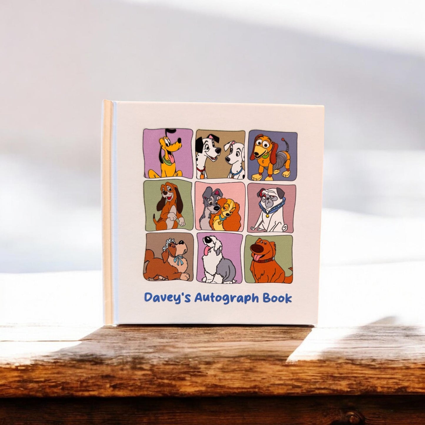 Custom Disney Dogs Autograph Book, Disney Vacation Gift for Kids, Puppy Characters Memory Book, Personalized Name