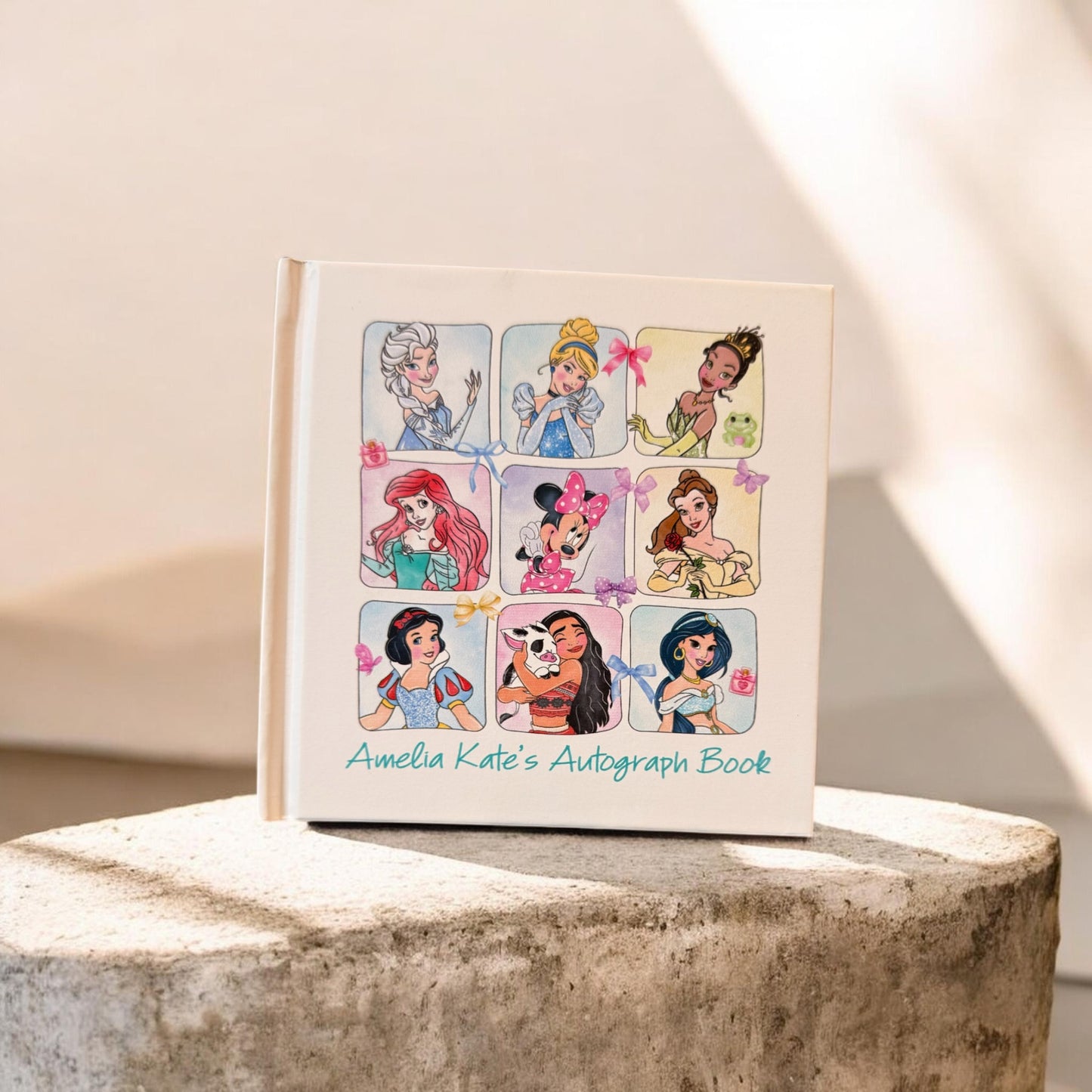 Minnie & Disney Princess Autograph Book, Custom Name Autograph Book, Disney Vacation Gift for Girls, Princess Memory Book